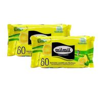Confezione Di Salviette Umidificate Multiuso, Detergenti e Rinfrescanti. Profumo Di LIMONE e MENTA. Fresh Touch Con Estratto Di Aloe Vera. Ogni Confezione Contiene 60 Salviette (2 Confezioni)