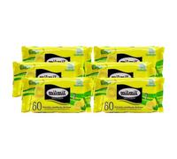 Confezione Di Salviette Umidificate Multiuso, Detergenti e Rinfrescanti. Profumo Di LIMONE e MENTA. Fresh Touch Con Estratto Di Aloe Vera. Ogni Confezione Contiene 60 Salviette (6 Confezioni)