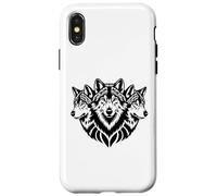 Confezione di tre teste di lupi animali amanti del lupo regali Custodia per iPhone X/XS