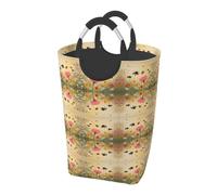 Confezione di vestiti sporchi con api rurali e fiori selvatici, borsa resistente e impermeabile da 50 l con design a stampa completa, perfetta per viaggi e organizzazione della casa