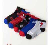 Confezione doppia da 5/10 paia di calzini per bambini a tema Spiderman Marvel, con motivi da supereroe, adatti per uso casual quotidiano, traspiranti e confortevoli 1-3Y,4-6Y,7-9YGraficoPoliestere