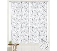 Confezione Doppia di Tende Trasparenti con Motivo Geometrico. È Possibile Scegliere tra Due Dimensioni: 70x150 cm e 70x240 cm. È Adatto a Vari Scenari di Interior Design, Come Finestre da Balcone nel 