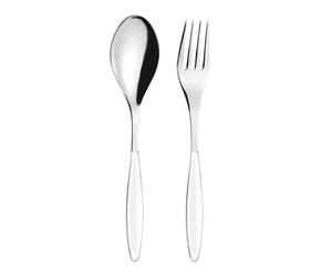 Confezione due pezzi Posate a Servire FEELING GUZZINI manicatura in ABS 236 mm composizione Cucchiaione e Forchettone e in scatolata regalo bianco