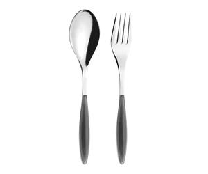 Confezione due pezzi Posate a Servire FEELING GUZZINI manicatura in ABS Grigio 236 mm composizione Cucchiaione e Forchettone e in scatolata regalo grigio
