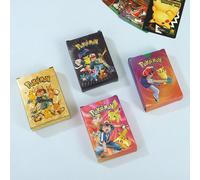 Confezione esterna inviata casualmente con carte di personaggi Pokemon Vmax in oro lucido, carte da collezione di mostri tascabili, carte per l'intrattenimento, carte da battaglia, ornamenti regalo cr