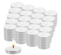 Confezione grande di candeline da tè - 100 pezzi - bianche | Lunga durata di combustione, candele decorative per la casa, senza olio di palma, combustione pulita