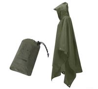 Confezione impermeabile tre in uno per adulti con cappuccio, tessuto rivestito in PU impermeabile, design leggero e compatto per uso esterno, tra cui pesca e campeggio (verde)