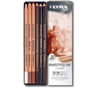LYRA sketching set Rembrandt - confezione in metallo 6 matite seppia.sanguigna.carboncino. assortiti