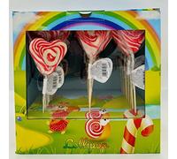 confezione lecca lecca cuore gusto fragola rosso bianco espositore 24 pz 40 gr Rossini's