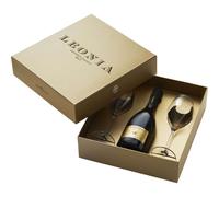 Confezione Leonia Metodo Classico Millesimato + Cofanetto Oro + 2 Calici leonia