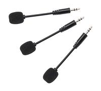 Confezione Mini Microfono Condensatore Elettrete da 3 Pezzi per Computer, Telefono Cellulare, Spina Nera da 3,5 Mm