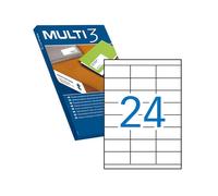 Confezione Multi3 da 12.000 adesivi bianchi Dritti Spira Dimensioni 70,0x35,0 mm con adesivo permanente multiuso NEW