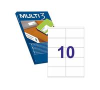 Confezione Multi3 da 5.000 etichette bianche con bordi dritti, dimensioni 105,0