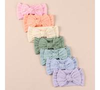 Confezione multipla di fasce per capelli multicolore per neonati e bambini piccoli, design con fiocco color macaron, super morbide, traspiranti, elastiche, non strette, adatte per tutte le stagioni, u