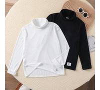 Confezione multipla di magliette a collo alto lavorato a maglia, calde e a maniche lunghe, per ragazzi pre-adolescenti, casual, con etichetta tessuta, adatte per andare a scuola, tempo libero quotidia