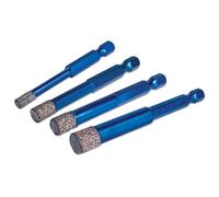 Confezione multipla di punte diamantate per piastrelle Mexco con inserto esagonale per foratura di porcellana, ceramica e pietra - 5,5 mm, 6 mm, 7 mm e 8 mm