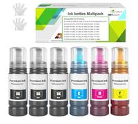 Confezione multipla flaconi d'inchiostro Compatibile per Stampanti EPT104 ET-2820 ET-4800 ET-2870 ET-2810 ET-2862 ET-2826 ET-2856 ET-4810 ET-2811 ET-2812 ET-2815 ET-2821 ET-2710 ET-2711 ( 3BK/C/M/Y)