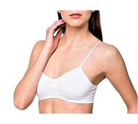 Confezione N 2 Brassiere Anatomica Donna in Seamless Senza Cuciture Bellissima con SPALLINO Sottile in Microfibra Elasticizzata.Prodotto Made in Italy.Disponibile nei Colori Bianco, Nero e Naturale