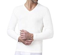 CONFEZIONE N. 2 CANOTTIERA MANICA LUNGA SCOLLO A V UOMO "NOTTINGHAM" IN CALDO COTONE CON POLSINO - COLORE BIANCO