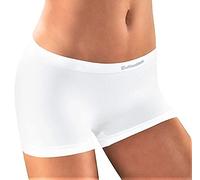 Confezione N. 2 Slip Boxer Donna Vita Bassa in Microfibra Elasticizzata Senza Cuciture Bellissima Disponibile in Bianco, Nero e Naturale. possibilità di Assortimento Personalizzato Taglia e Colore