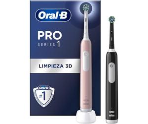 Confezione natalizia Oral-B Pro1 da 2 spazzolini elettrici rosa/nero