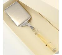 Confezione Pala Lasagne PERLATO in confezione regalo, Larghezza pala 7 cm lunghezza 250 mm cm manicatura in acrilico con doppia ghiera tornita. in scatolata bomboniera serigrafata inox lucido