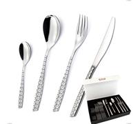 Confezione panoramica a libro 24 pezzi eleven exa, Acciaio inox Aisi 304 Acciaio lucido disegno laser, spessore 2.5mm cromo