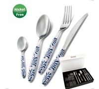 Confezione panoramica a libro 24 pezzi Vero Mediterraneo Bianco 19, Acciaio 18/0, spessore 2,50 mm cromo