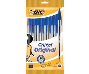 Confezione penna a sfera in cristallo originale BIC - Punta tonda da 1,0 mm - Scatta da 0,4 mm - Base ad olio in blu - colore b NEW