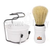 CONFEZIONE PENNELLO DA BARBA OMEGA + CIOTOLA + SUPPORTO IDEA REGALO 49.18 BIANCA