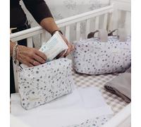 Confezione per bambino fasciatoio pieghevole portatile e beauty case - Impermeabile - neonato - 100% cotone esterno - Made in Spagna (Dente di leone, solo beauty case)