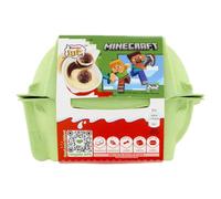 Confezione per Kinder Joy - Set di 2 Uova con Sorpresa, Due Croccanti Waferini Dentro a un Doppio Strato di Crema al Latte e Crema al Cacao, un Gioco Unico Tipo Minecraft Mojang, 40 g
