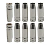 Confezione per torce di saldatura MB-15AK MIG/MAG, 10 pezzi, ugello a gas conico, ottone rivestito in nichel, due diametri 12 mm, 18 mm, alta resistenza all'usura, flusso di gas stabile per lavori di