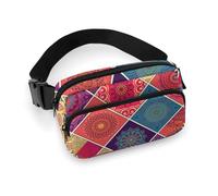 Confezione piccola completamente stampata, portatile, decorativo per abiti alla moda con tracolla regolabile per uomo e donna compatibile con mandala orientale vintage