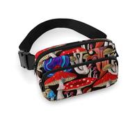 Confezione piccola completamente stampata, portatile, decorativo per abiti alla moda con tracolla regolabile per uomini e donne compatibile con fantastici funghi Trippy