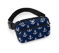 Confezione piccola completamente stampata, portatile, decorativo per abiti alla moda con tracolla regolabile per uomo e donna compatibile con l'ancora blu scuro