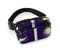 Confezione piccola completamente stampata, portatile, decorativo per abiti alla moda con tracolla regolabile per uomo e donna, compatibile con la bilancia della spada, la luna, il so