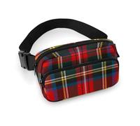 Confezione piccola completamente stampata, portatile, decorativo per abiti con tracolla regolabile compatibile con plaid rosso ispirato alla cultura occidentale europea modello irlan