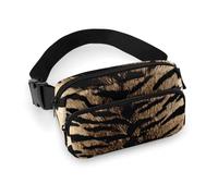 Confezione piccola da uomo completamente stampata, portatile, decorativo per abiti alla moda con tracolla regolabile compatibile con la stampa a pelle di pelliccia di tigre