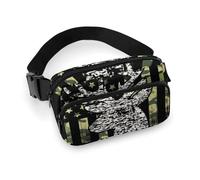 Confezione piccola da uomo completamente stampata, portatile, decorativo per abiti alla moda con tracolla regolabile compatibile con cervo mimetico mimetico bandiera americana caccia