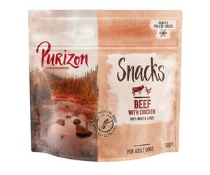 Confezione prova! Purizon Crocchette, Alimenti umidi e Snack per cane - 100 g snack Manzo con Pollo