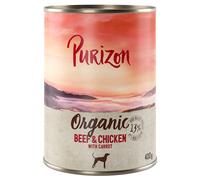 Confezione prova! Purizon Crocchette, Alimenti umidi e Snack per cane - 400 g umidio Organic Manzo & Pollo con Carote