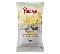 Confezione prova: Purizon Crocchette, Alimenti umidi e Snack per gatto - 100 g crocchette Single Meat Pollo con Fiori di camomilla
