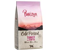 Confezione prova: Purizon Crocchette, Alimenti umidi e Snack per gatto - 400 g crocchette Pressato a freddo Tacchino con Olio di Canapa