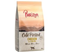 Confezione prova: Purizon Crocchette, Alimenti umidi e Snack per gatto - 400 g crocchette Pressato a freddo Pollo con Olio di Pesce