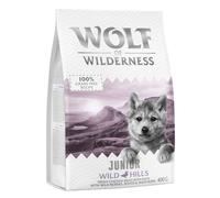 Confezione prova! Wolf of Wilderness Crocchette, umido e snack per cane - 400 g crocchette Junior Wild Hills - Anatra