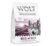 Confezione prova! Wolf of Wilderness Crocchette, umido e snack per cane - 400 g crocchette Wild Hills - Anatra