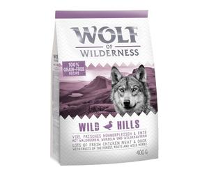 Confezione prova! Wolf of Wilderness Crocchette, umido e snack per cane - 400 g umido Green Fields - Agnello