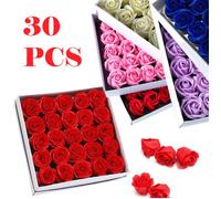 Confezione Regalo 30 rose artificiali Scatola Box san valentino fiori finti