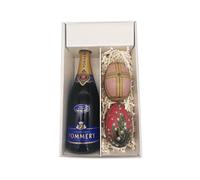 Confezione regalo bianca - Champagne Pommery - 1 Brut - 2 Oeufs de Fabergé (motif aléatoire) LE PETIT DUC